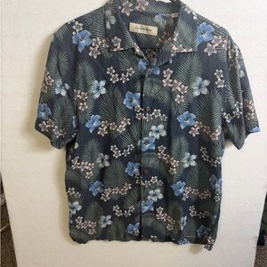 Tommy Bahama Blue and Green Floral Men's Shirt